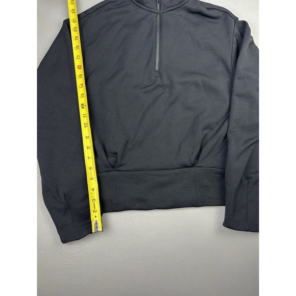 Athleta Women's S Black Pullover Crop Half Zip Sweatshirt - Picture 6 of 13